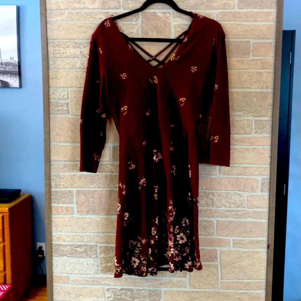 Wine red super soft spandex dress.